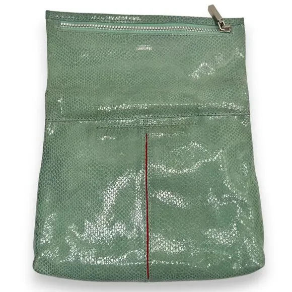Hammitt VIP Medium Green Snakeskin Crossbody Silver Hardware - Picture 7 of 13